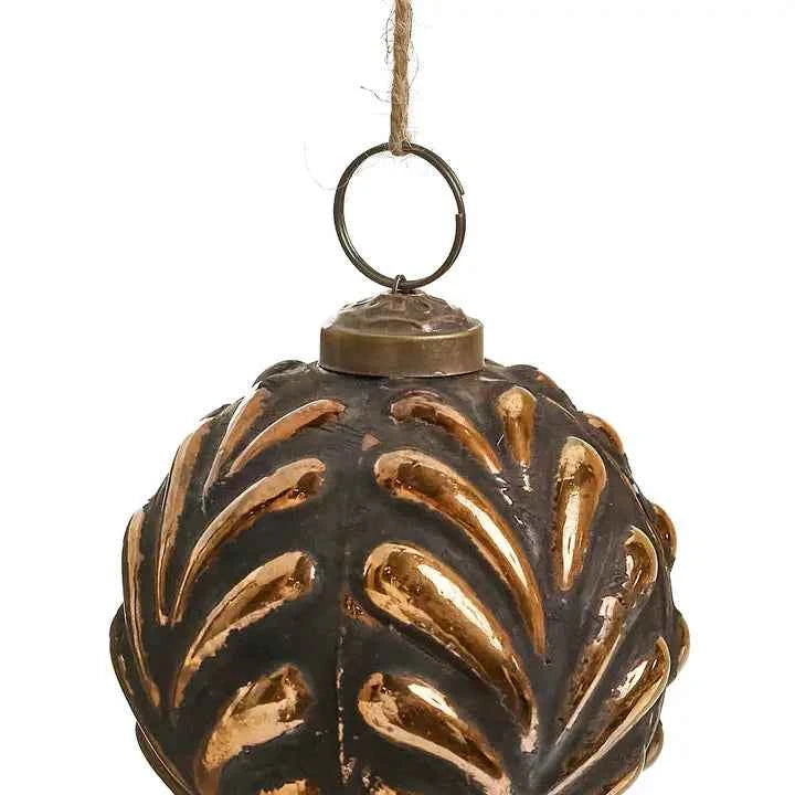 Ornament -Textured Glass Antique Copper 3X3