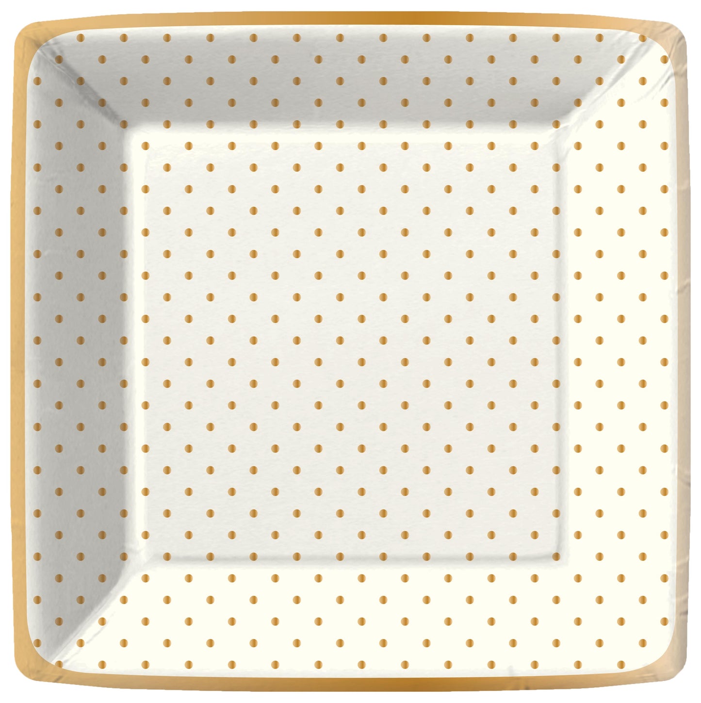 Gold Swiss Dots Paper Dinner Plate-Cream
