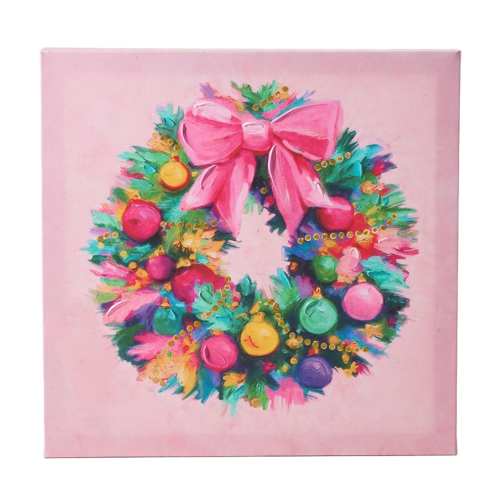 16" Brightmas Wreath Wall Art