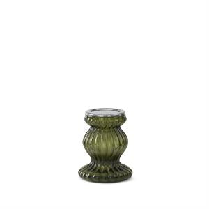 Green Glass Pillar Candleholders (SMALL)