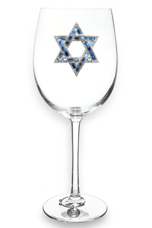 Star of David Stemmed Wine Glass
