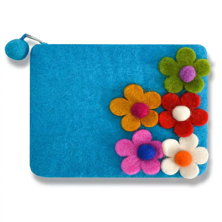 Five Side Flower Zip Coin Purses -Assorted