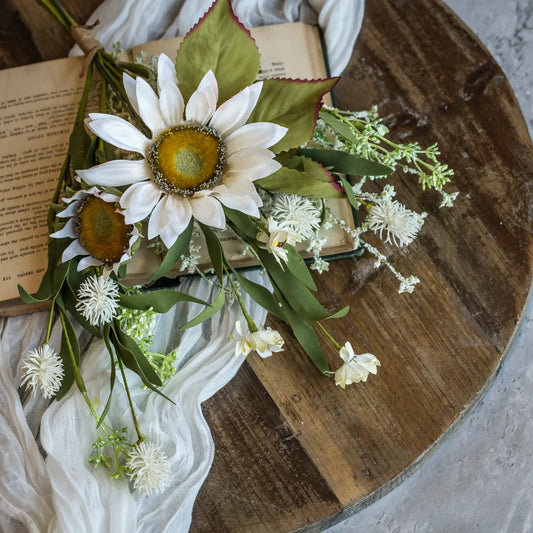 17.5" Cream Sunflower Bouquet