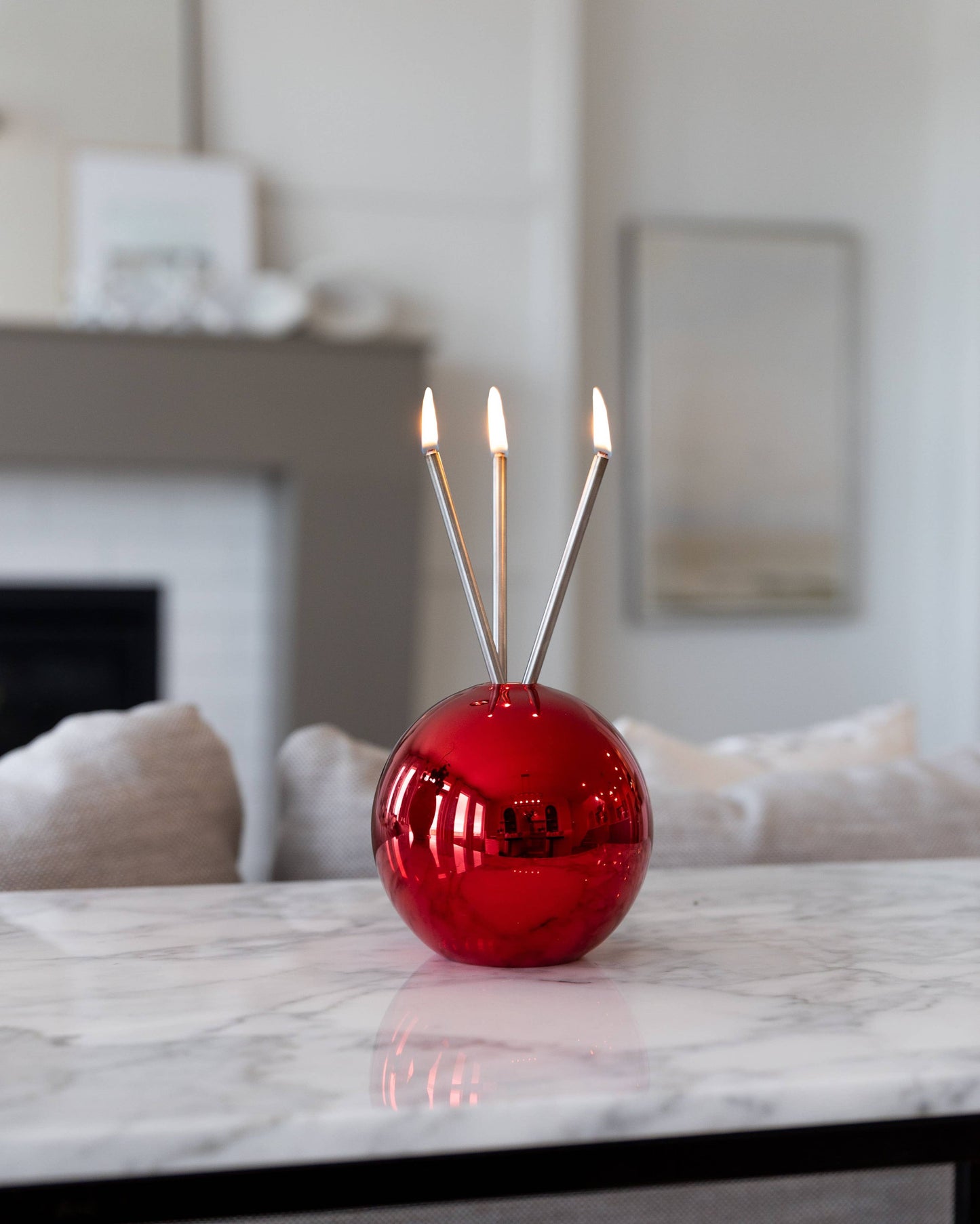 Neva Red Metallic Vase for Everlasting Candles