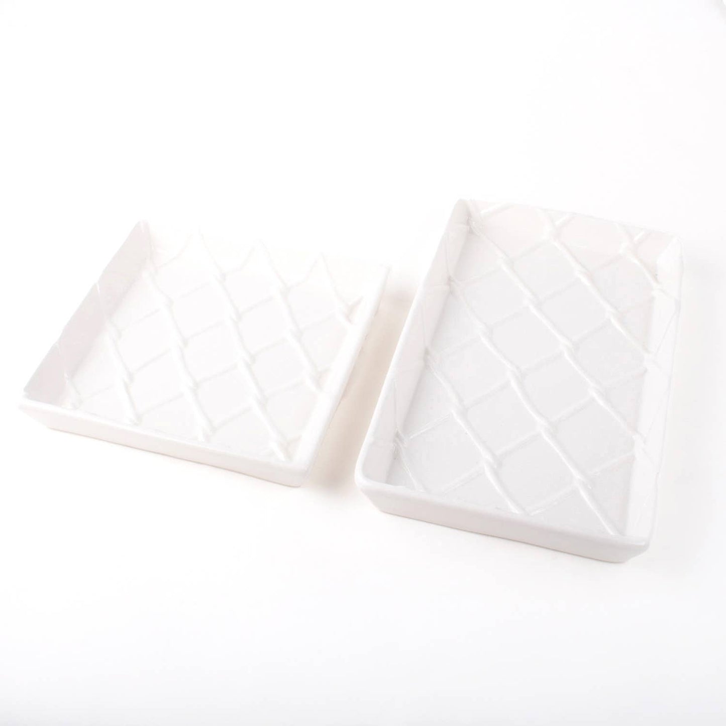 8 Oak Lane - White Textured Beverage Napkin Tray