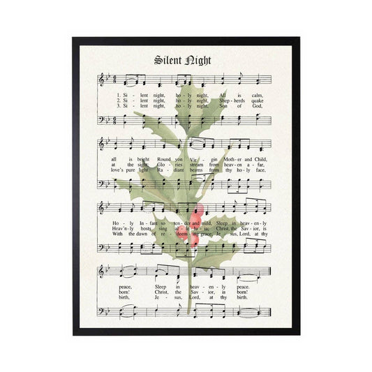Silent Night Hymn With Holly
