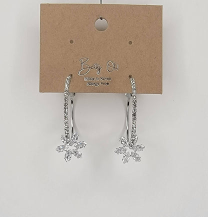 Cubic Zirconia Hoop Earring