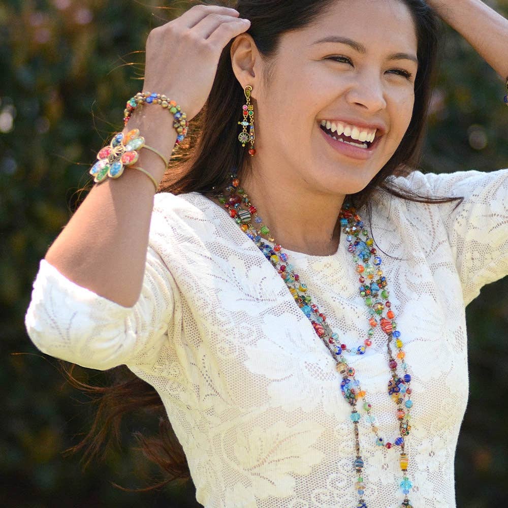 Millefiori Glass Modern Mid-Century Earrings