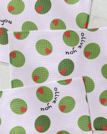 Geometry - Olive You Dishcloth Set