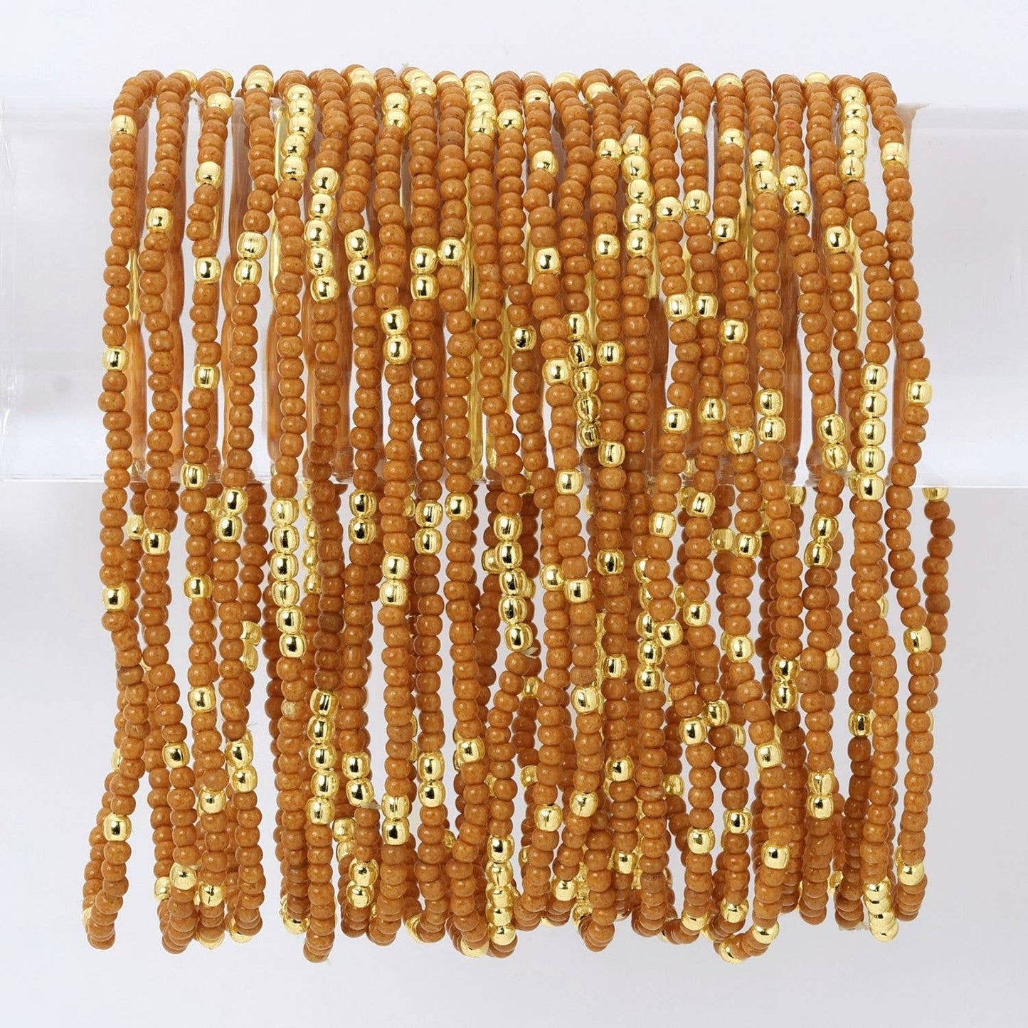 Iris espléndido - Juego de 24 pulseras de cuentas de semillas de 2 mm de color liso