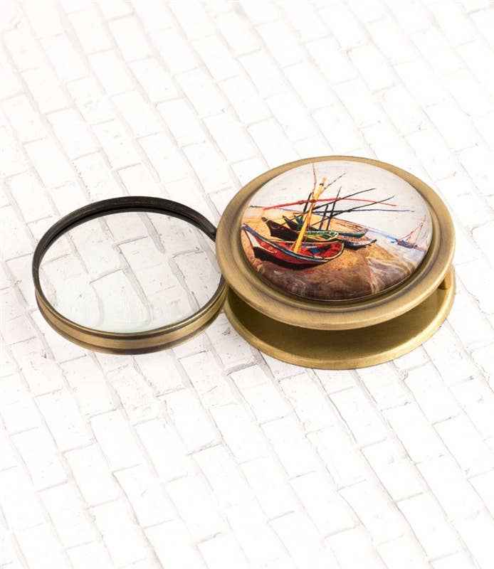 Fishing Boats On The Beach Folding Magnifier