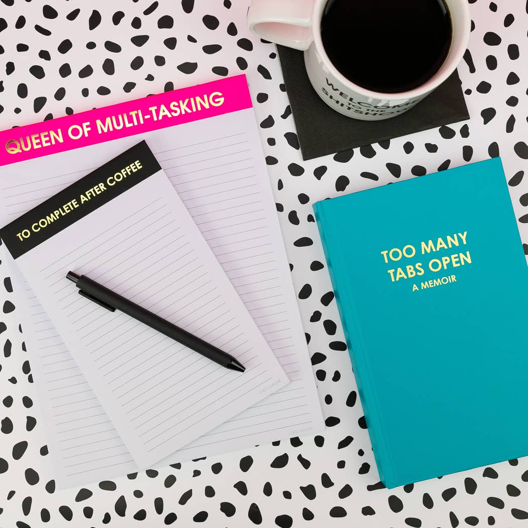 Chez Gagné - Too Many Tabs Open (a memoir) - Hardcover Daily Journal - Bright Teal