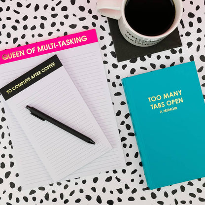 Chez Gagné - Too Many Tabs Open (a memoir) - Hardcover Daily Journal - Bright Teal