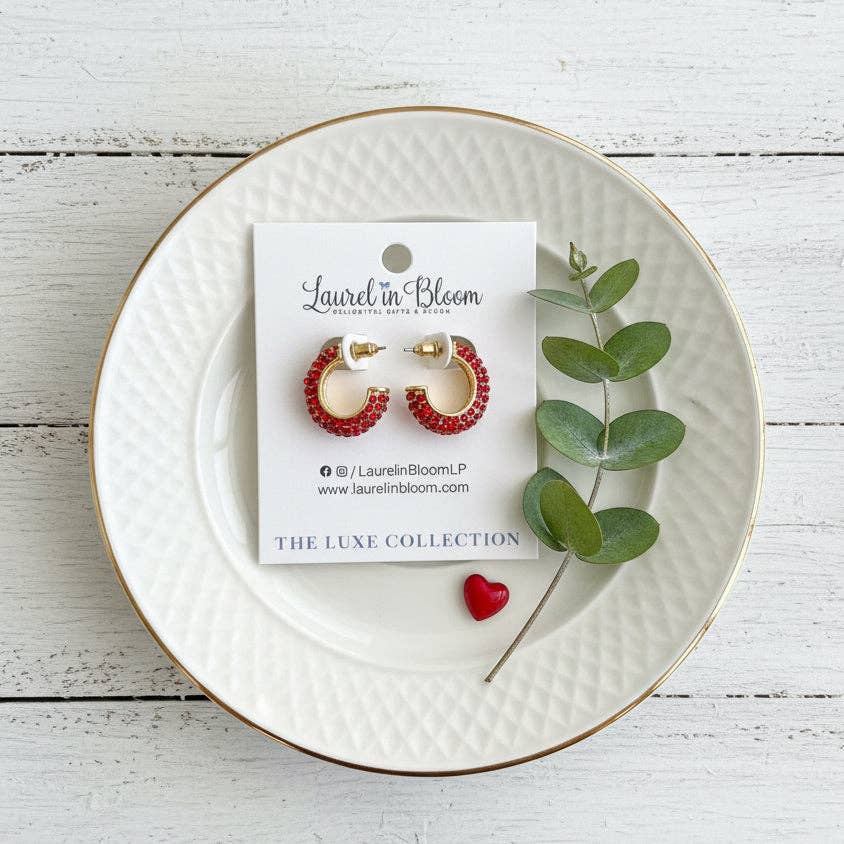Everly LUXE Hoops (Scarlet)