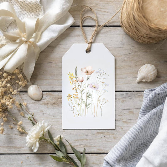 Wildflower Gift Tags Set of 8 Soft Botanical Tags