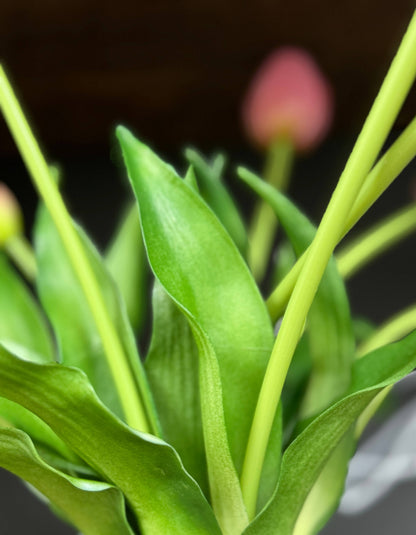 16" Real Touch Lifelike Tulip-3 flowers 2 buds