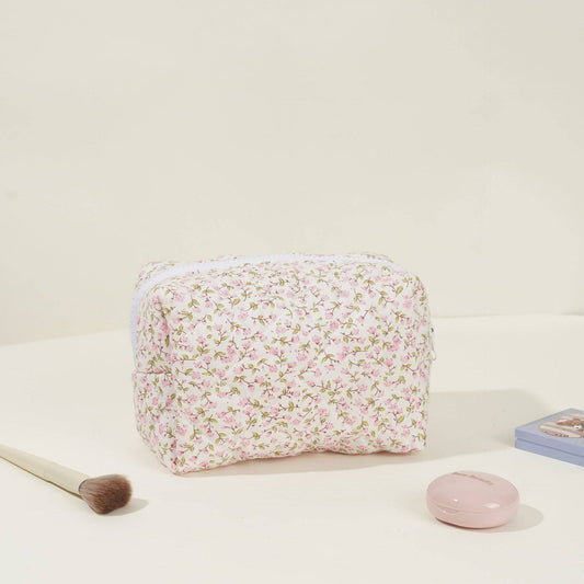 Dipped Shop - Neceser de algodón acolchado con flores de gran capacidad DPB0115