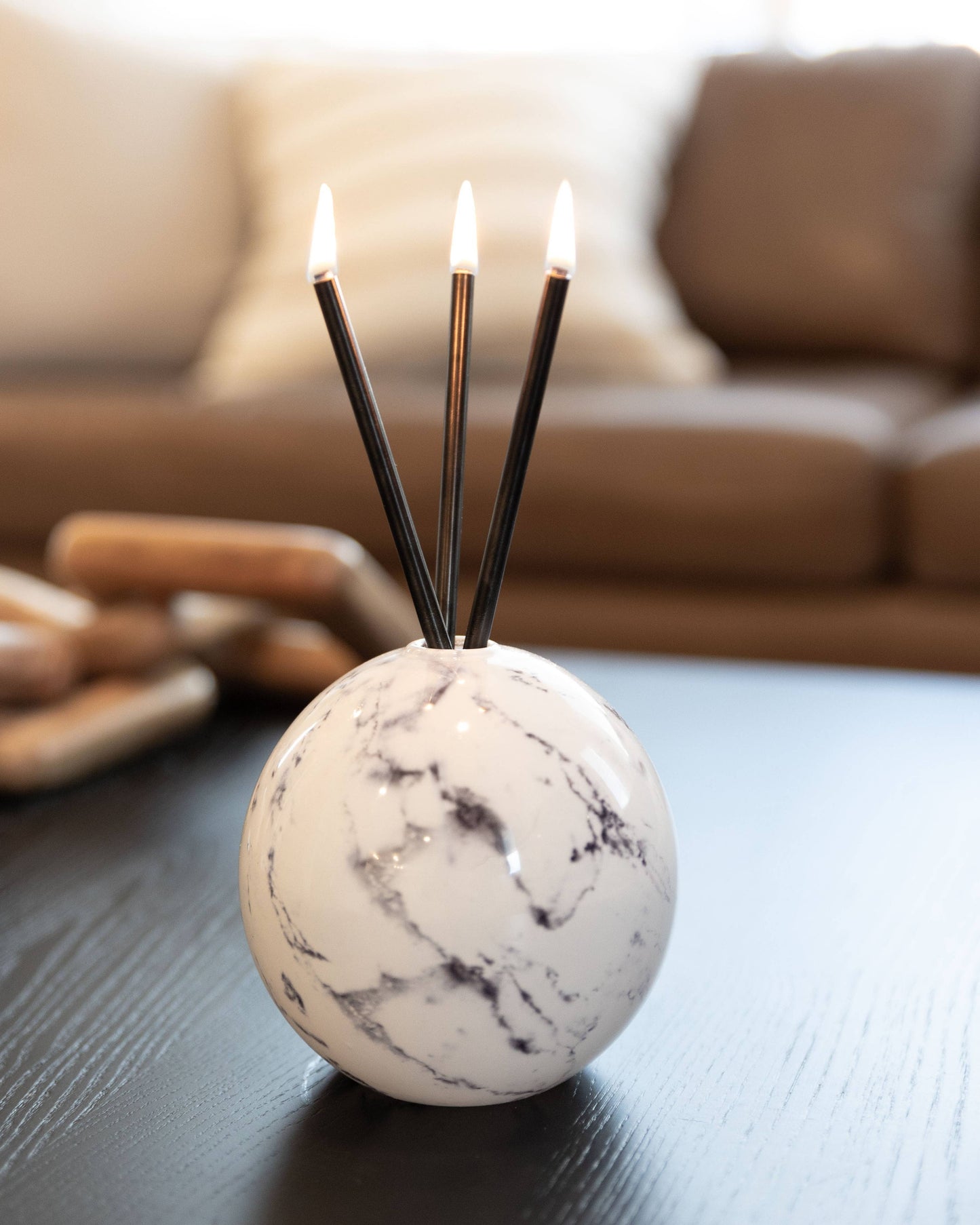 Neva White Marble Vase for Everlasting Candles