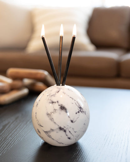 Neva White Marble Vase for Everlasting Candles
