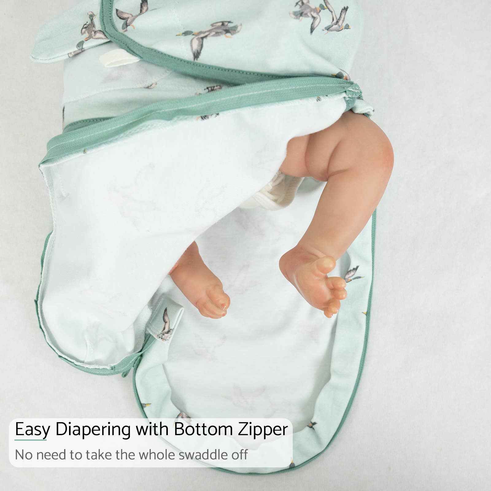 LollyBanks - Quacking'up Baby Sleep Swaddle, 100% Organic Cotton