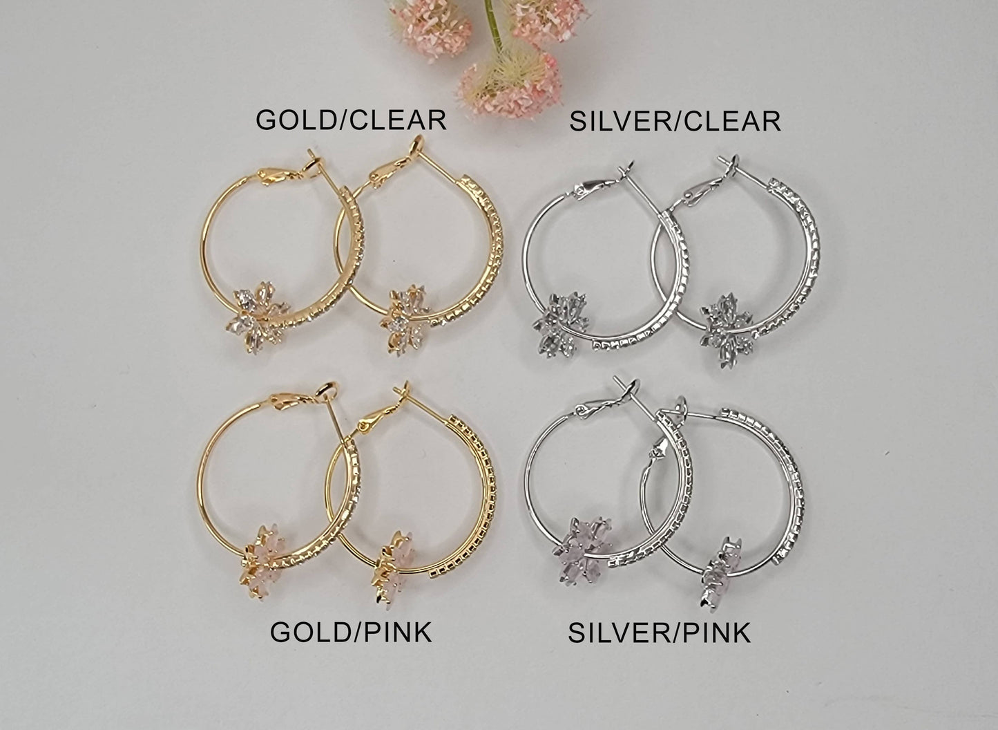 Cubic Zirconia Hoop Earring