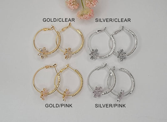 Cubic Zirconia Hoop Earring