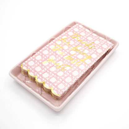 8 Oak Lane - Pink Textured Guest Towel Tray