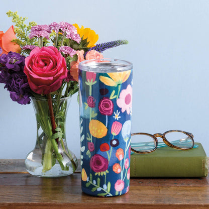 Blue Floral Tumbler