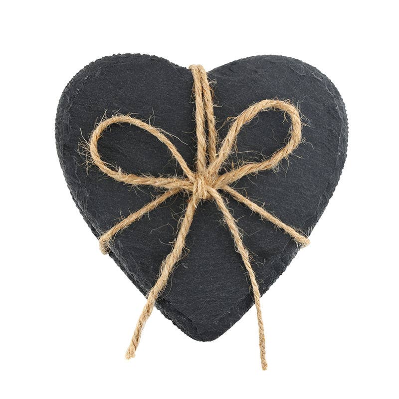 Heart Slate Coasters - Set of 4