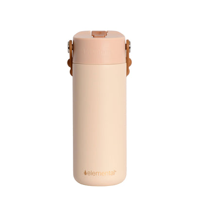 Fidget Handle Kids Stainless Bottle 18oz Beige