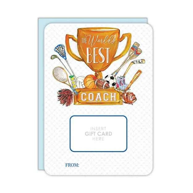 World's Best Coach Trophy Sports Icons Gift Card Greeting