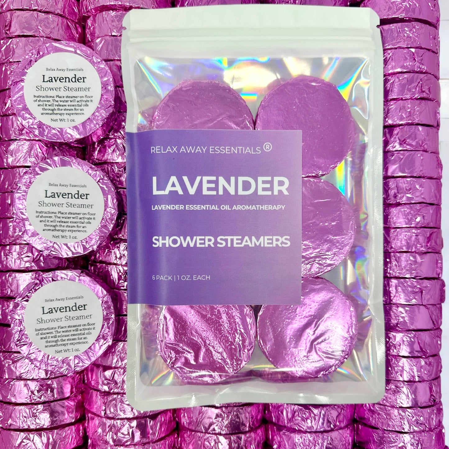 Relax Away Essentials - Lavender Shower Steamers 6 Pack - Made in USA