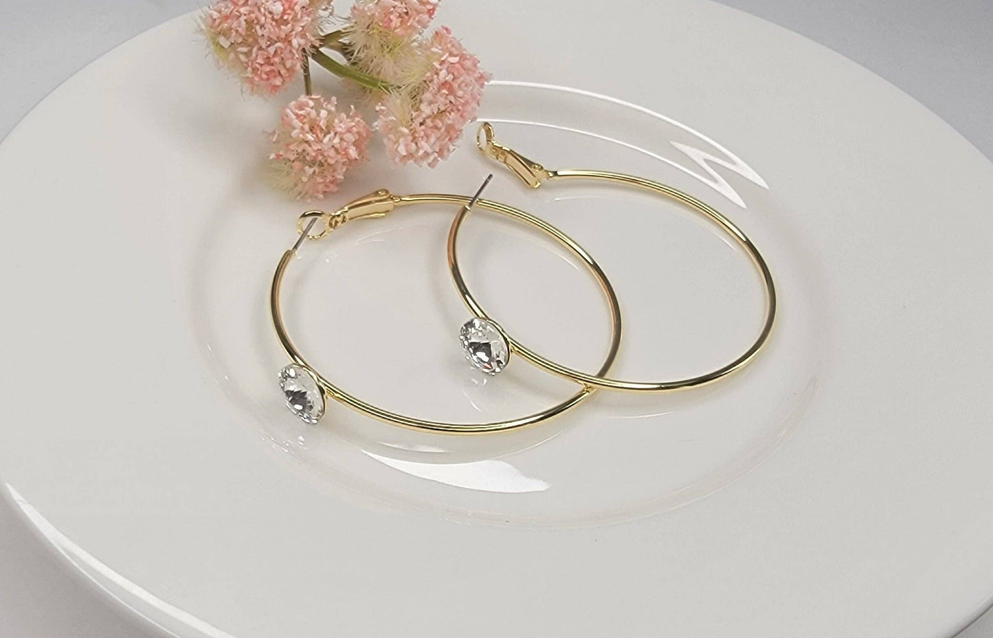 Single Stone Hoop Earring