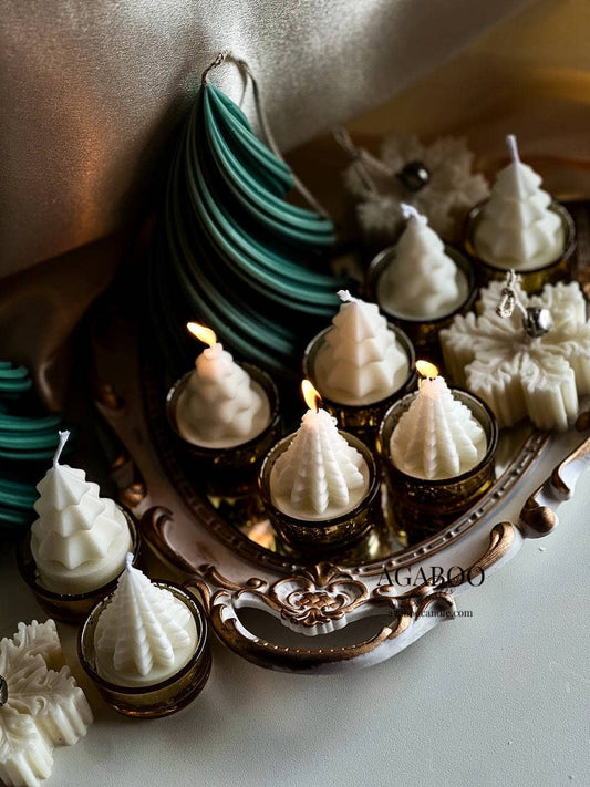 Mini Christmas Trees Tea lights Candle 2 1/4x1.5in