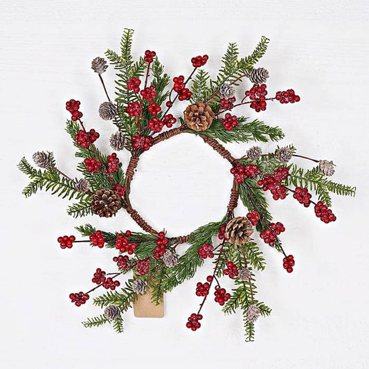 Wreath-Mix Pines w. Red Pepperberry