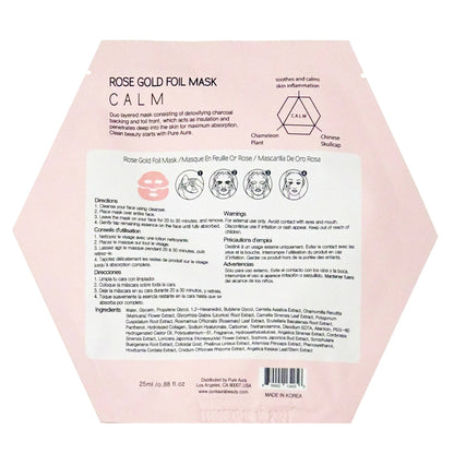 Mascarilla facial de lujo con lámina metálica de oro rosa (paquete de 4)