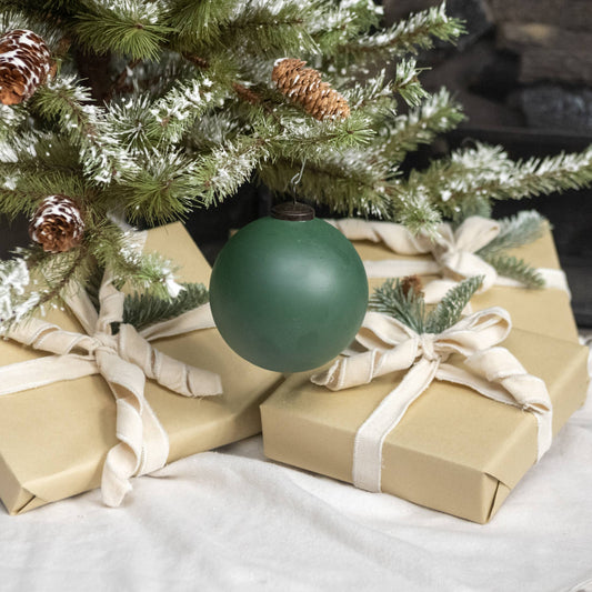 5" PINE GREEN KUGEL ORNAMENT-Sold separately