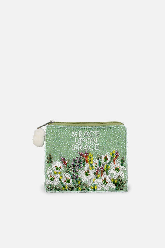 GRACE UPON GRACE BEADED COIN POUCH