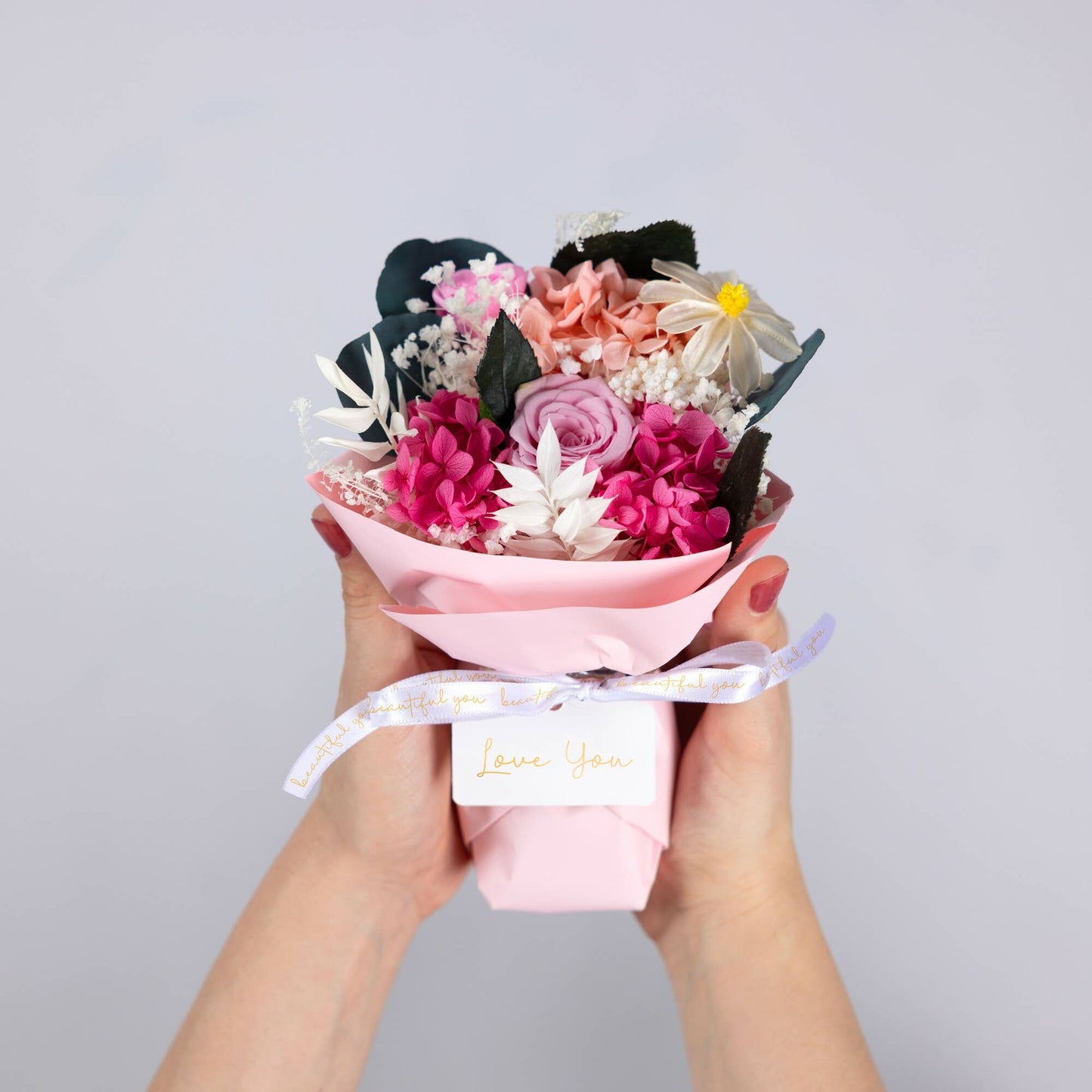 Pavilion - Love You - Pink Preserved Floral Bouquet