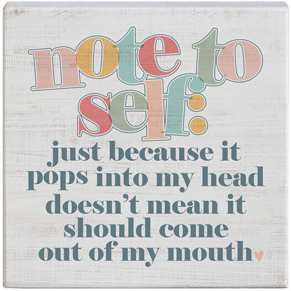Note To Self Colorful - Small Talk Square