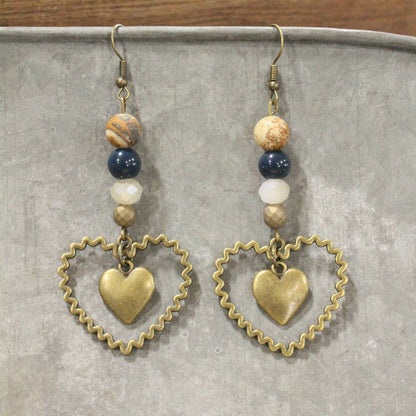 Dazzling Blue Heart Dangle Earrings