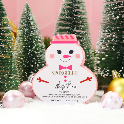 Spongellé | Navidad 2025 | Regalos para calcetines navideños | Regalos - Muñeco de nieve de rosa blanca, regalo navideño 2025