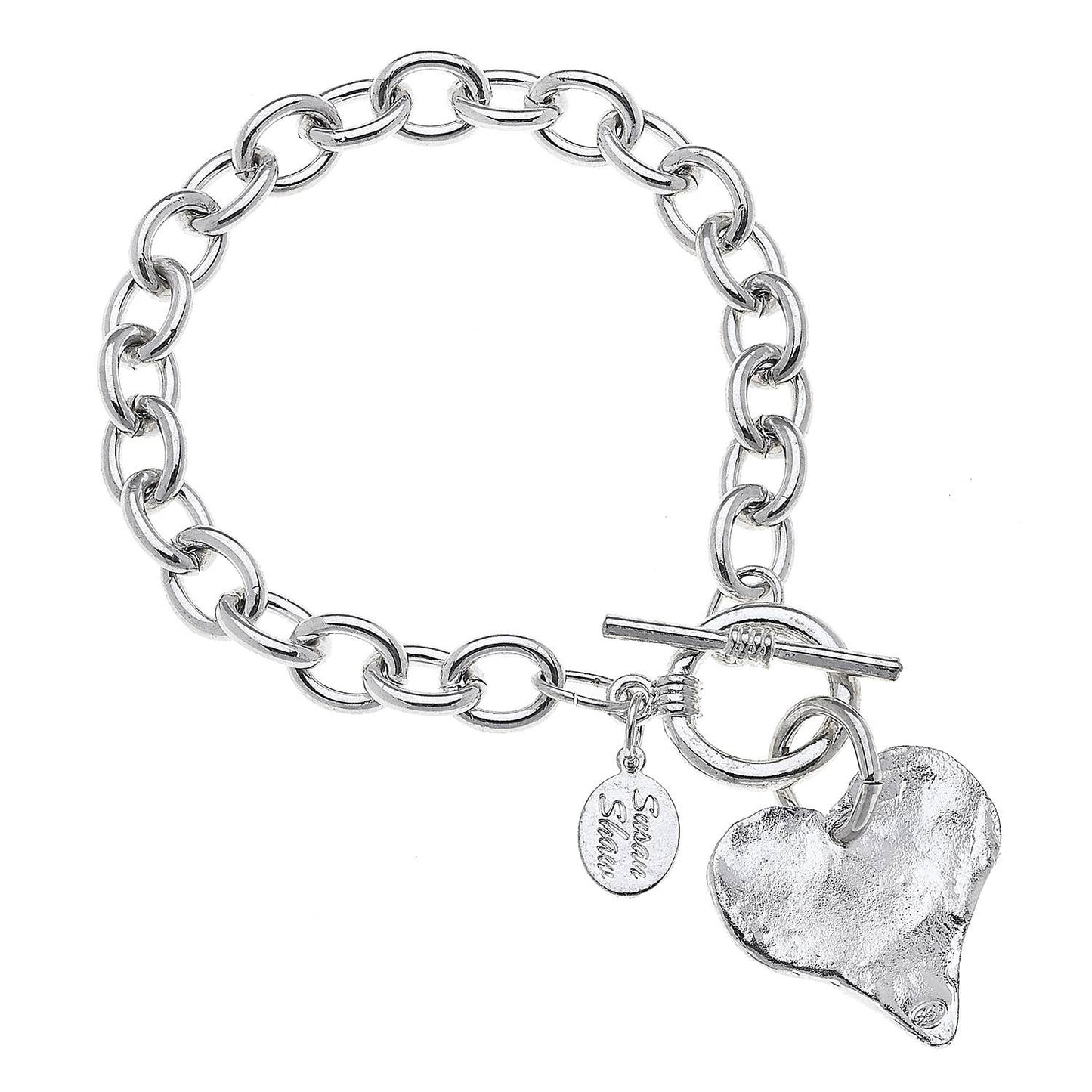 Susan Shaw - Silver Heart Chain Bracelet