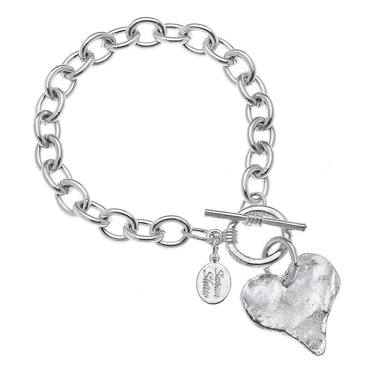 Susan Shaw - Silver Heart Chain Bracelet