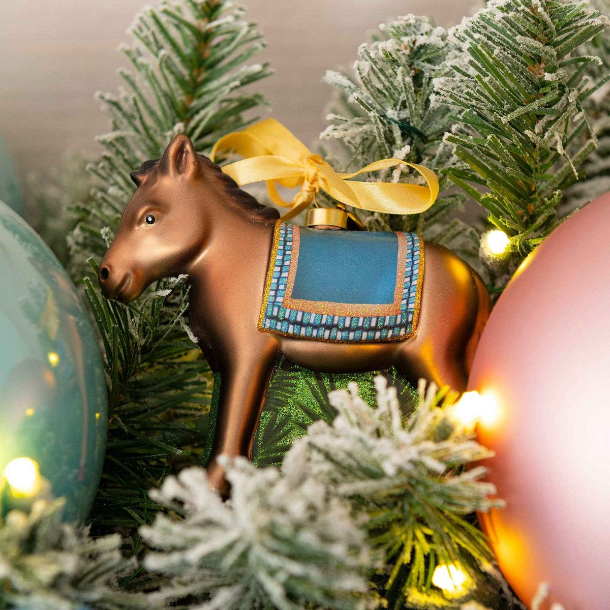 Nativity Donkey Blown Glass Christmas Ornament – 2026 First Edition