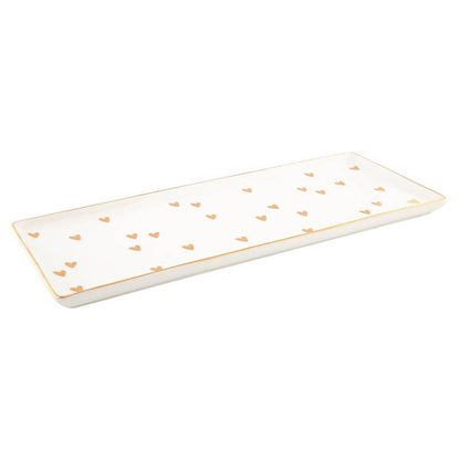 Ceramic Tray - Gold Foil Hearts