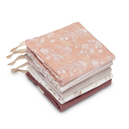 Crane Baby - Violet 5-Piece Cotton Baby Washcloth Set