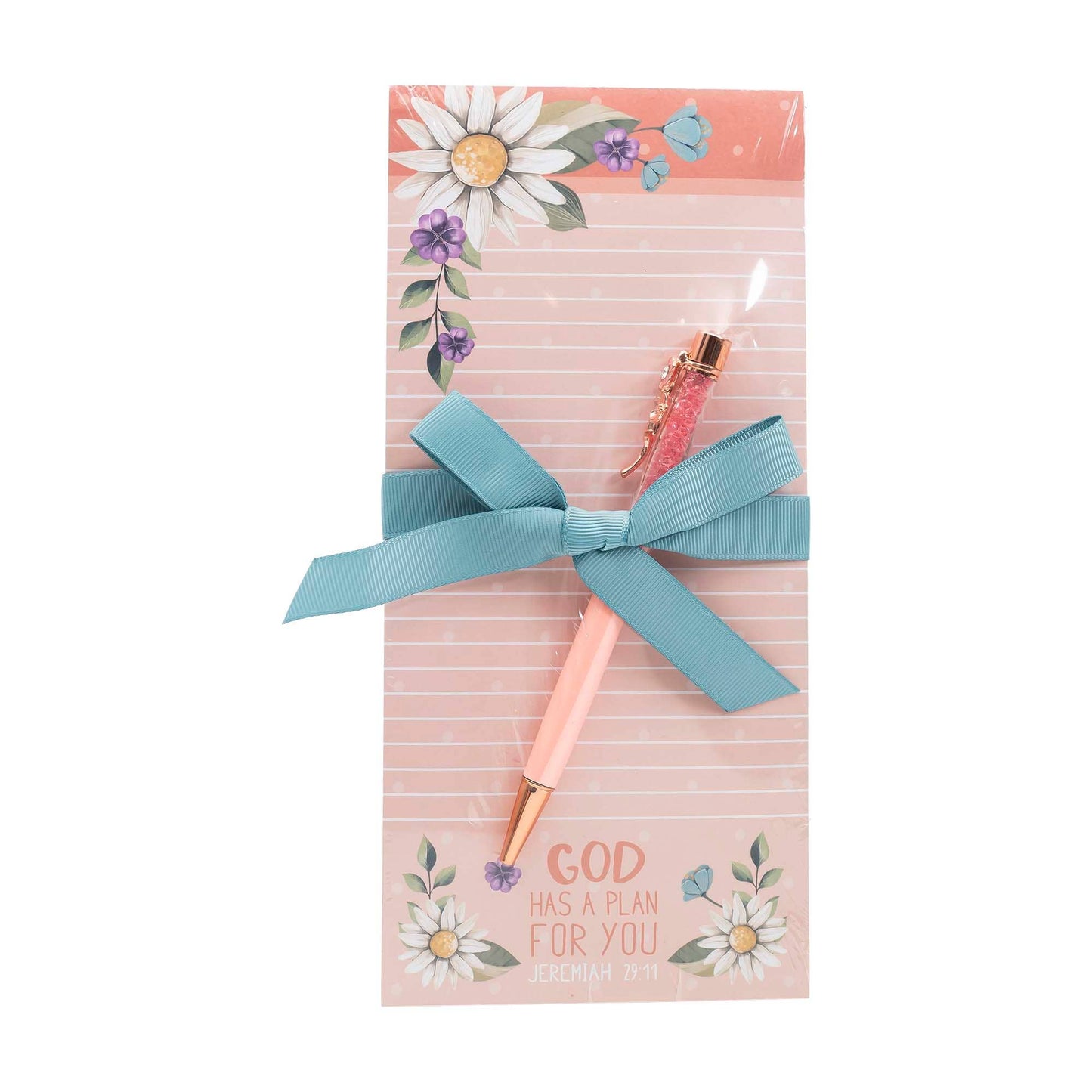 Divinity Boutique - Listpad w/Pen: Pink Floral (Jeremiah 29:11)