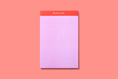 Large List Pad - "This Girl is on Fire" - 75 Sheets