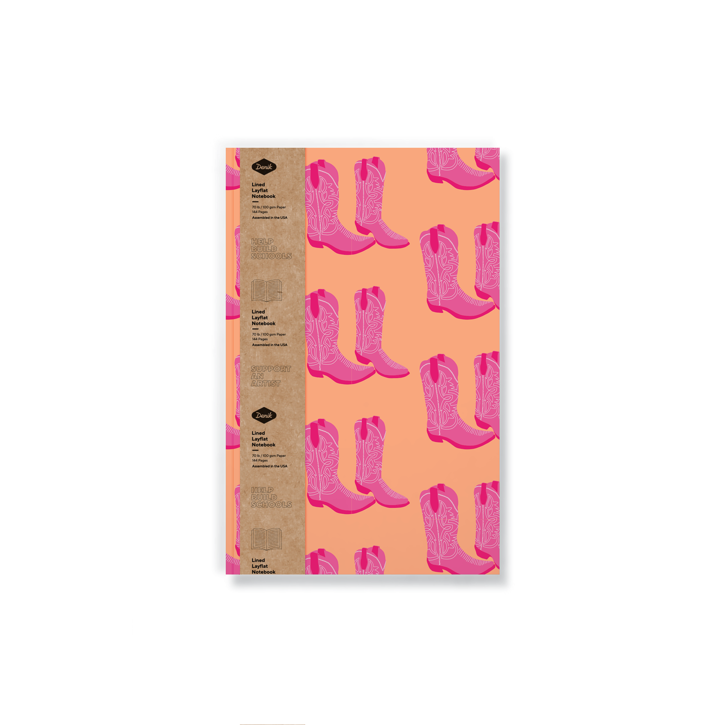 Cuaderno clásico de tapa plana en color rosa sobre rubor